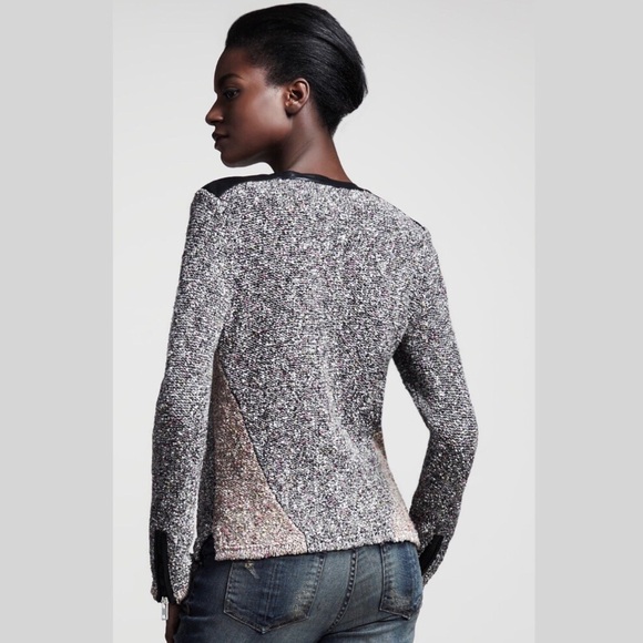 Rag & Bone Lory Tweed Zip Moto Jacket – Size Medium (Designer) - Picture 4 of 16